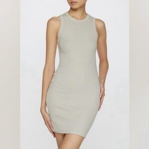 NWOT- SKIMS Stretch Cotton Rib Tank Dress in Stone- size M
